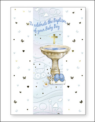 Baby Boy Baptism Card |