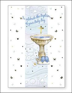 Baby Boy Baptism Card |