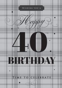 MALE 40th BIRTHDAY CARD for Him