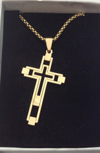 Load image into Gallery viewer, GOLD PLATED NECKLACE WITH CROSS  PENDANT