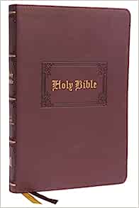 KJV, Thinline Large Print Bible, Vintage Series, Leathersoft, Brown, Red Letter