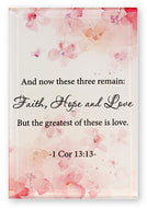 Glass Plaque Small- faith,Hope and love