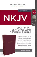 NKJV Giant Print Reference Bible, Burgundy, Imitation Leather, Red Letter Edition, Concordance, Full-Color Maps, Book Introductions Leather-Look, Burgundy, Red Letter Edition, Comfort Print [Imitation