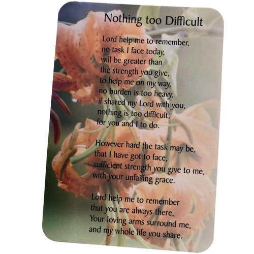 Prayer Card | Nothing Too Difficult