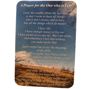 Prayer Card-A Prayer For The One Who Is Left