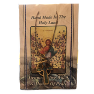 Olive Wood & Mother of Pearl Cross Necklace- Jesus and His Disciples