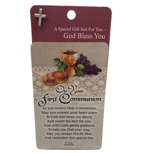 First Communion- Card with Lapel Pin