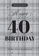 MALE 40th BIRTHDAY CARD for Him