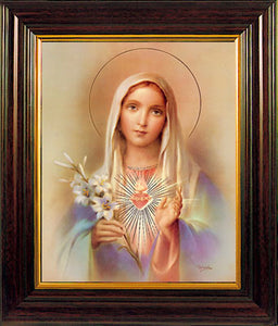 WOOD FRAME PICTURE- Sacred Heart of Mary