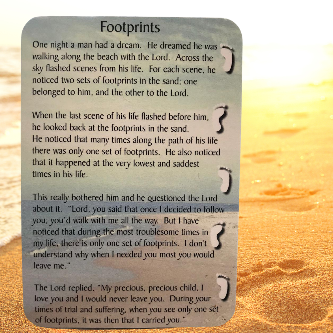 Prayer Cards- Footprints In The Sand