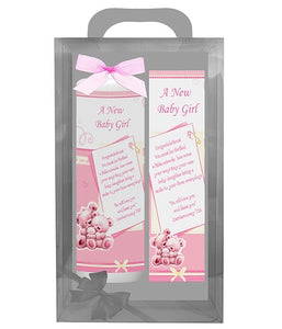 Inspirational Candle with Bookmarker - A New Baby Girl - Deut 7:13