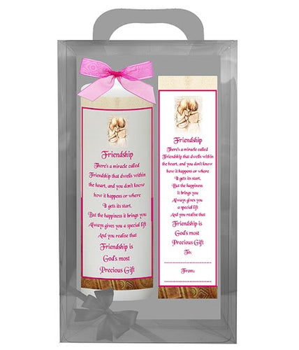 Inspirational Candle with Bookmarker - Friendship