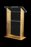 Amethyst 800 Acrylic/Veneer Lectern In Solid Oak 