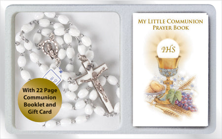 First Communion- Rosary with small white booklet