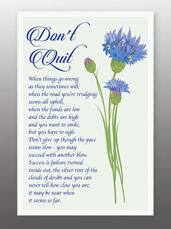 Don't Quit Glass Plaque with Motif
