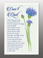 Don't Quit Glass Plaque with Motif