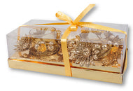 Glass Christmas Candle holder Set/Gold