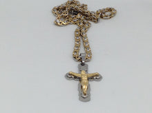 Load image into Gallery viewer, GOLD  AND SILVER PLATED  NECKLACE  WITH CROSS  PENDANT