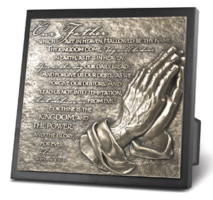 Plaque - Moments Of Faith Series - Sculpture - The Lord's Prayer-8.75in X 8.75in - Matt 6:9-18