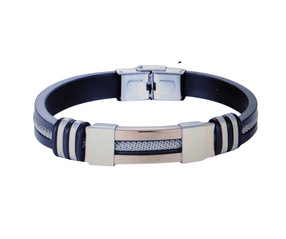 Men's Health Bracelet- Stainless steel silicon