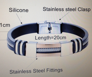 Men's Health Bracelet- Stainless steel silicon