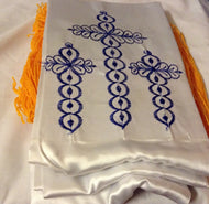AMURE WOLI WHITE WITH YELLOW IKO (FRINGE) 3 CROSS