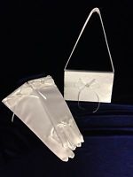 Beautiful White Bag And Glove Set For First Holy Communion 