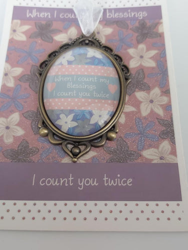 Vintage inspired frame hangers- Count Your Blessings