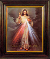 WOOD FRAME PICTURE  DIVINE MERCY