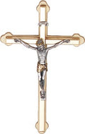 Brass & Silver | Tone Metal  Hanging Cross and Corpus ( Christ)