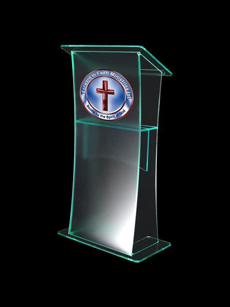 Lectern With Frosted Front Panel