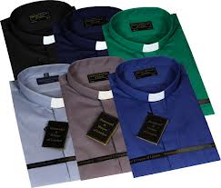 Men Long Sleeve 1" with Tunnel Collar Clerical Shirts (Colour Options Available)