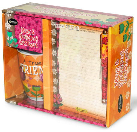 Orange Boxed Gift Set - 12 Oz Ceramic Mug - 5 In X 7 Notepad - Matching Ball-point Pen - Every Day Is A Gift