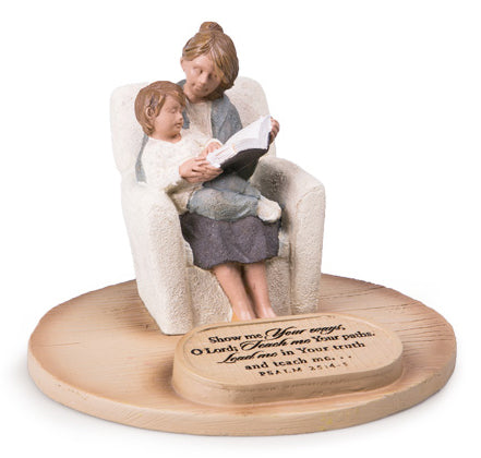 Sculpture - Devoted Sculpture Series - Devoted Mum With Son - 6' X 6' X 4.1/2' Psalm 25:4-5